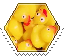ducks hexagonal stamp